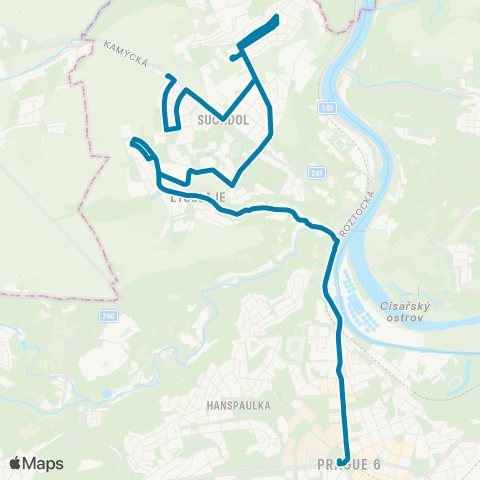 PID Dejvická - Lysolaje - Výhledy map