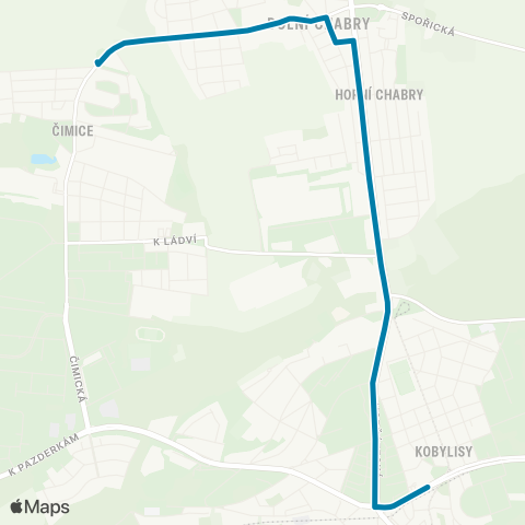 PID Kobylisy - Sídliště Čimice map