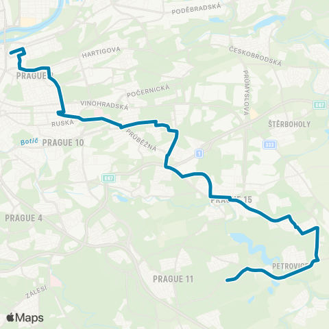 PID Florenc - Háje map