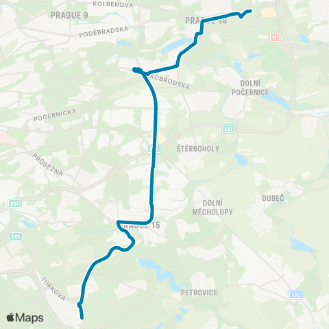 PID Černý Most - Opatov map