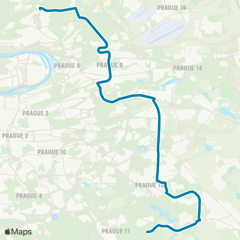 PID Vozovna Kobylisy - Háje map