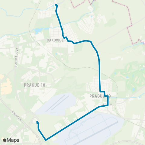 PID Letňany - Třeboradice map