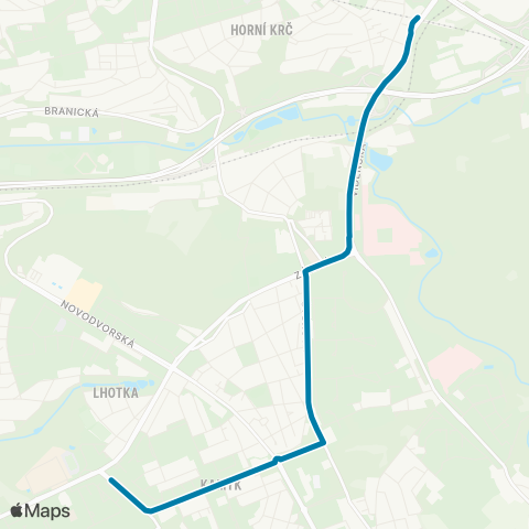 PID Kačerov - Sídliště Lhotka map
