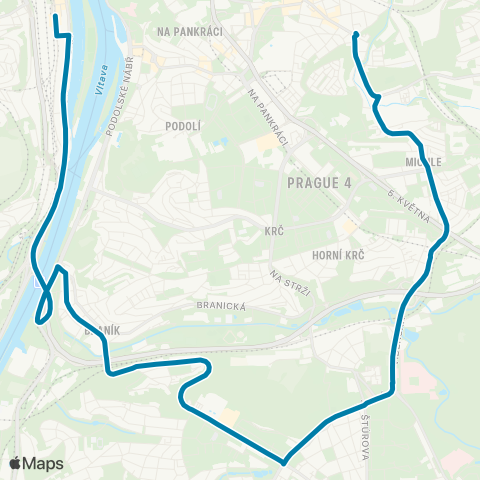 PID Smíchovské Nádraží - Kačerov - Kloboučnická map