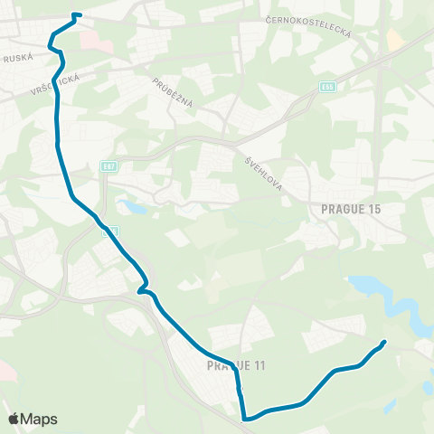 PID Želivského - Jižní Město map