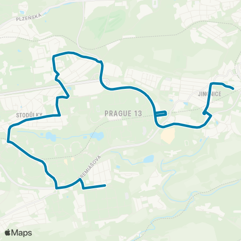 PID Jinonice - Malá Ohrada map