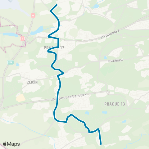 PID Velká Ohrada - Sídliště Na Dědině map