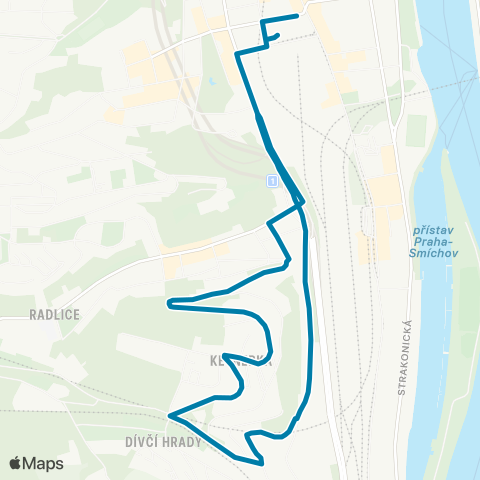 PID Na Knížecí - Dívčí Hrady - Na Knížecí map