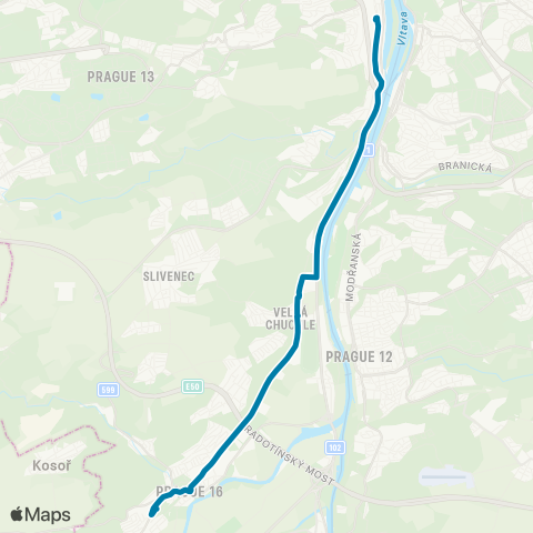 PID Smíchovské Nádraží - Sídliště Radotín map