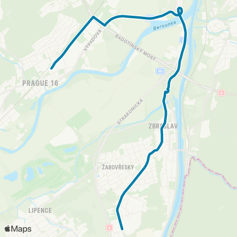 PID Nádraží Radotín - Zbraslav map