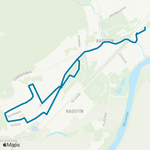 PID Nádraží Radotín - Viničky - Nádraží Radotín map