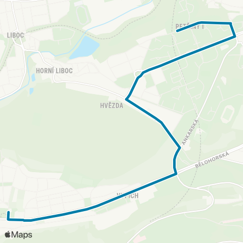 PID Bílá Hora - Na Okraji map