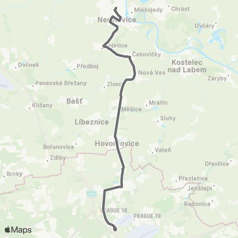 PID Praha,Letňany - Neratovice map