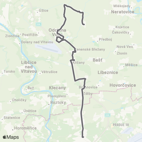 PID Praha,Kobylisy - Veliká Ves map