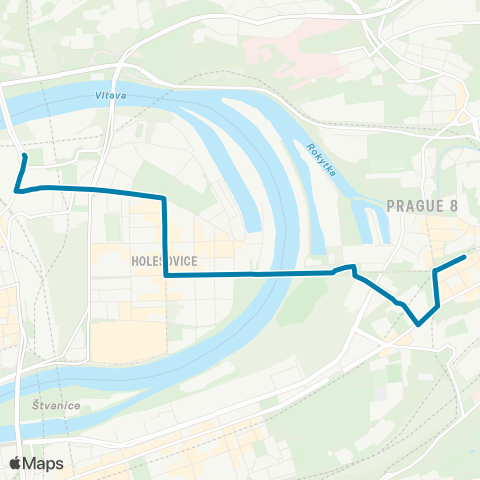 PID Palmovka - Tusarova - Palmovka map