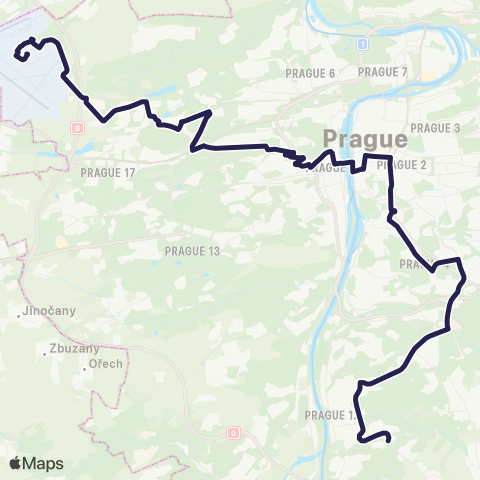 PID Terminál 1 / Letiště - Na Beránku map