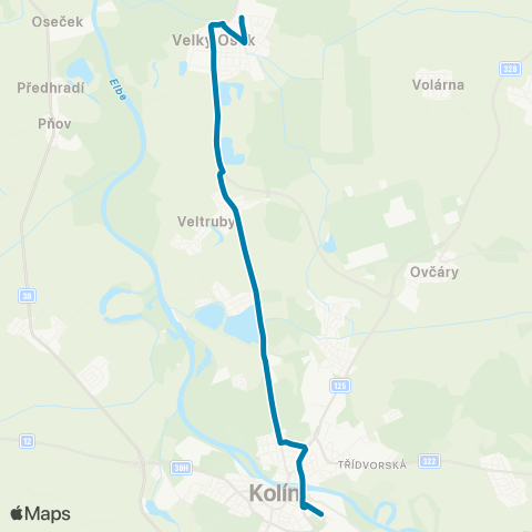 PID Velký Osek,Žel.St. - Kolín,Nádraží map