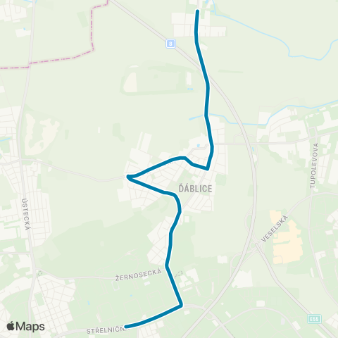 PID Ládví - ĎÁblice - Březiněves map