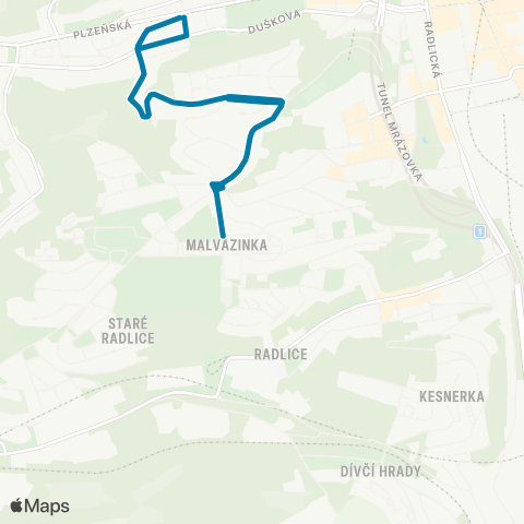 PID U Zvonu - Nad Konvářkou - U Zvonu map