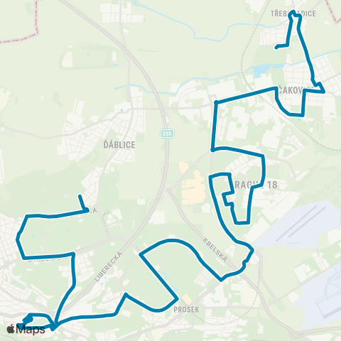 PID Sídliště Čakovice - Střížkov - Domov Seniorů ĎÁblice map