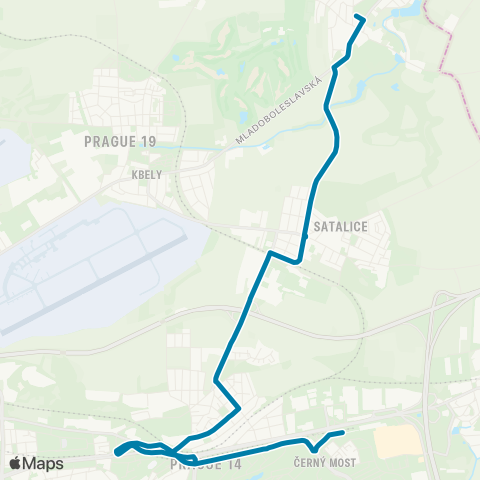 PID Černý Most - Nádraží Satalice - Vinoř map