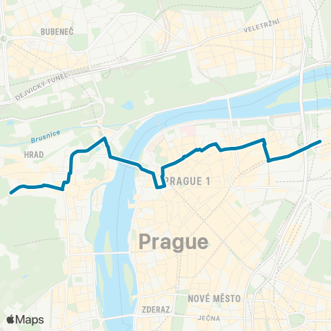 PID Florenc - Nemocnice Pod Petřínem map