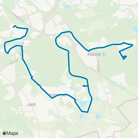 PID Poliklinika Budějovická - Háje map