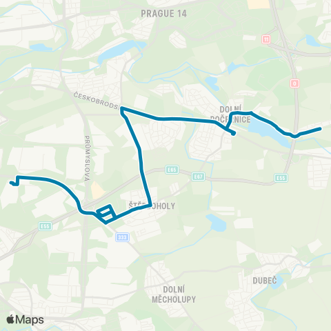 PID Depo Hostivař - Obchodní Centrum Štěrboholy - Vinice Dolní Počernice map