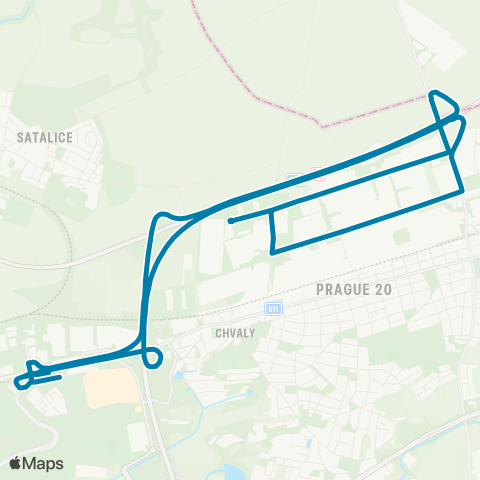PID Černý Most - K Zelenči - Černý Most map