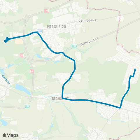 PID Černý Most - Klánovice map