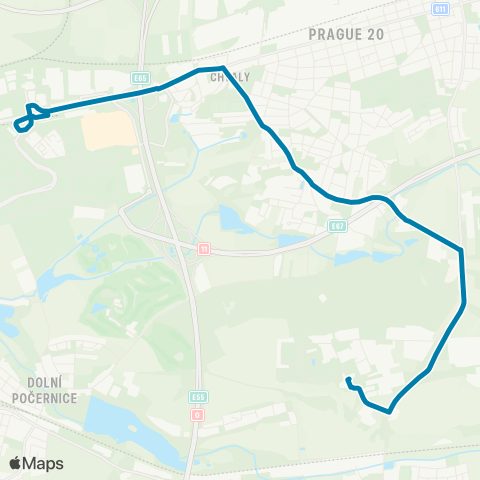 PID Černý Most - Vú Běchovice map