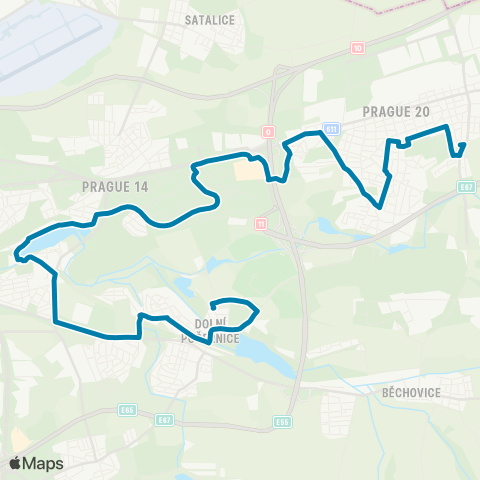 PID Dolnopočernický Hřbitov - Ve Žlíbku map