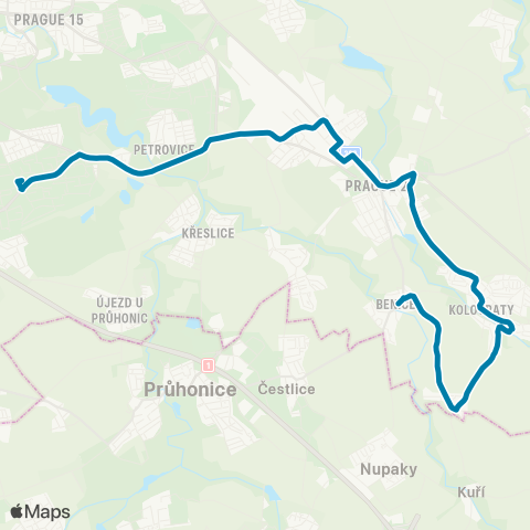 PID Háje - Lipany - Benice map