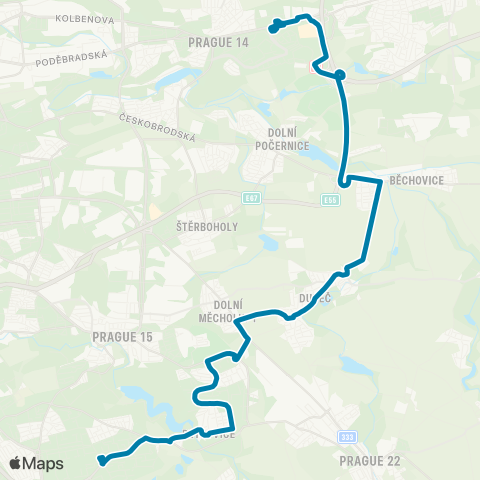 PID Černý Most - Háje map