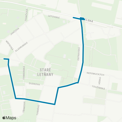 PID Avia Letňany - Poliklinika Frýdecká map