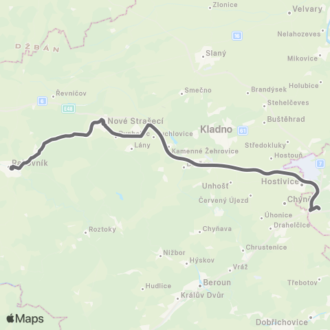 PID Praha,Kukulova / Vypich - Rakovník map