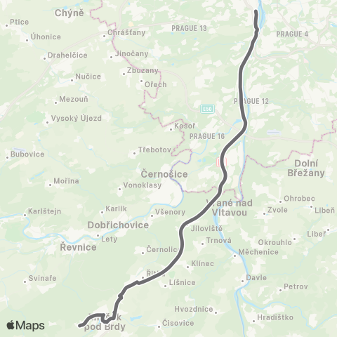 PID Praha,Smíchovské Nádraží - Mníšek Pod Brdy map