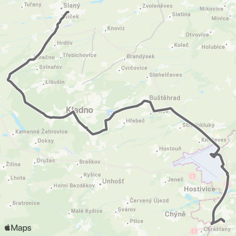 PID Praha,Zličín - Kladno - Slaný map