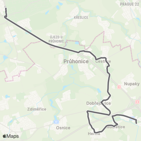 PID Praha,Opatov - Čestlice - Modletice map