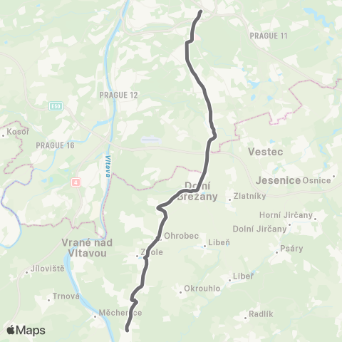 PID Praha,Kačerov - Březová-Oleško map
