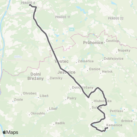 PID Praha,Budějovická - Kamenice map