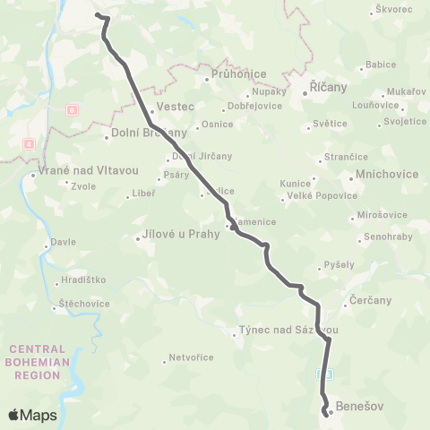 PID Praha,Budějovická - Benešov map