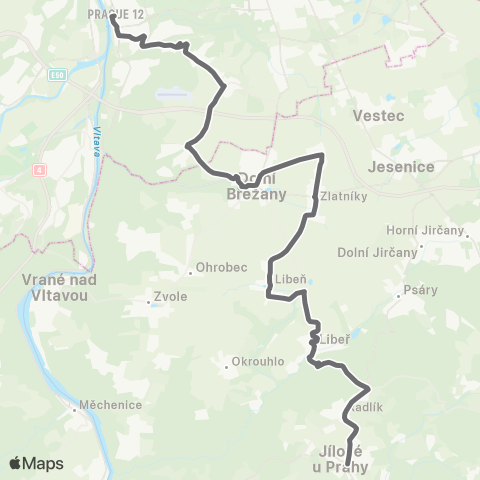 PID Praha,Obchodní Náměstí - Jílové U Prahy map