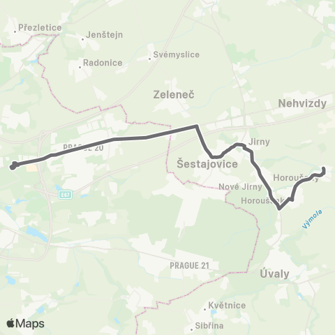 PID Praha,Černý Most - Horoušany map