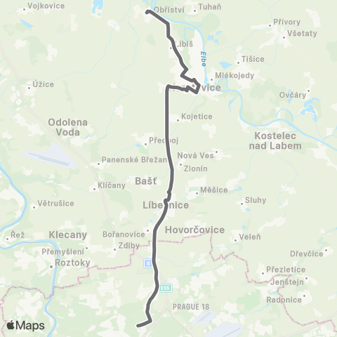 PID Praha,Ládví - Obříství map