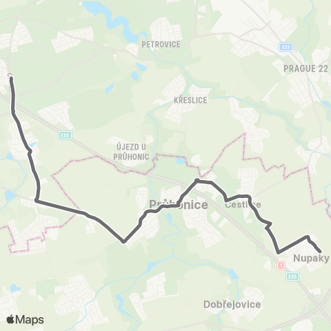 PID Praha,Opatov - Nupaky map
