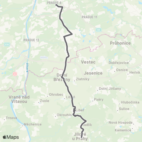 PID Praha,Budějovická - Jílové U Prahy map