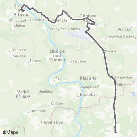 PID Praha,Kobylisy - Kozomín - Kralupy Nad Vltavou map