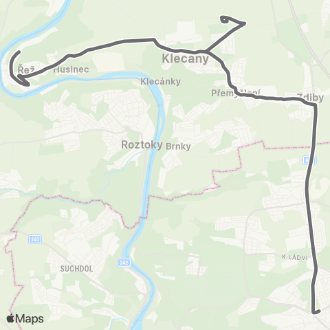 PID Praha,Kobylisy - Klecany,Klecánky / Husinec,Řež map