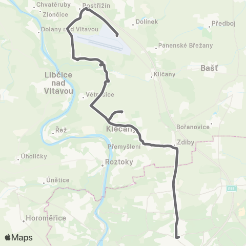 PID Praha,Kobylisy - Odolena Voda map